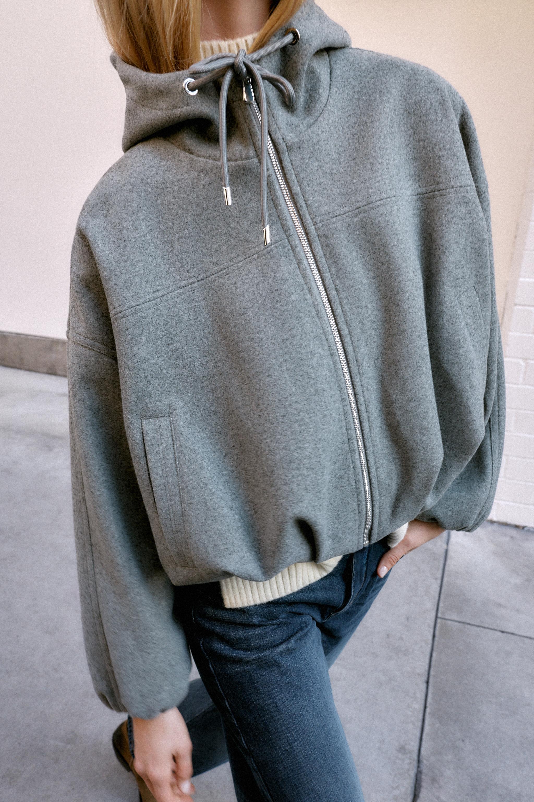 BLOUSON BOMBER OVERSIZE À CAPUCHE SOFT